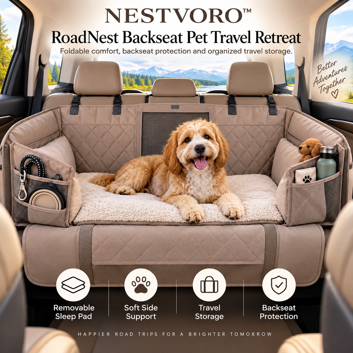 NESTVORO™ RoadNest Backseat Pet Travel Retreat