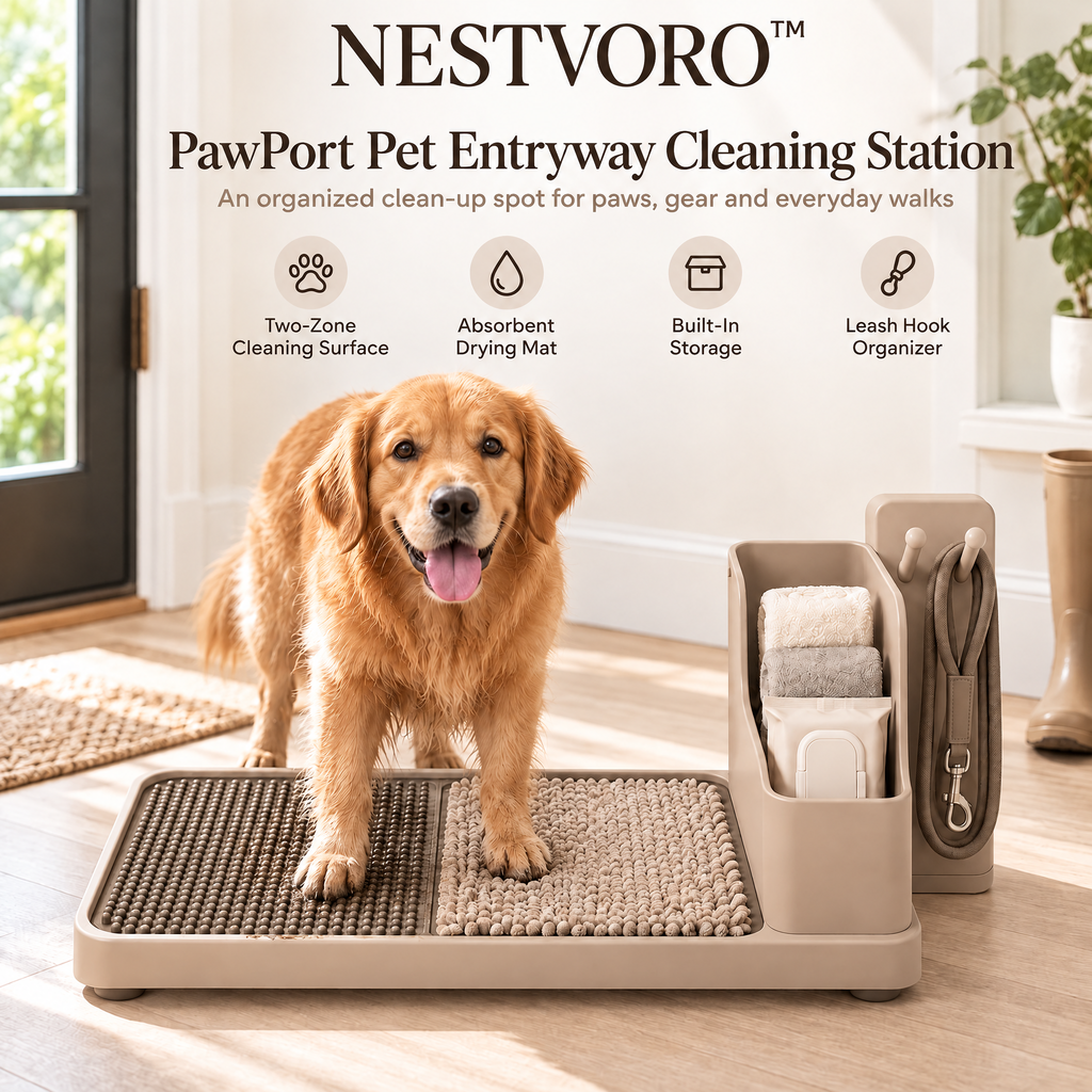 NESTVORO™ PawPort Pet Entryway Cleaning Station