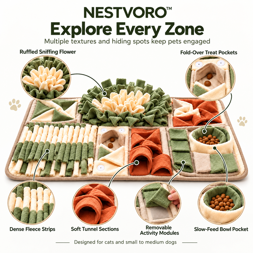 NESTVORO™ SniffGarden Modular Pet Enrichment Mat