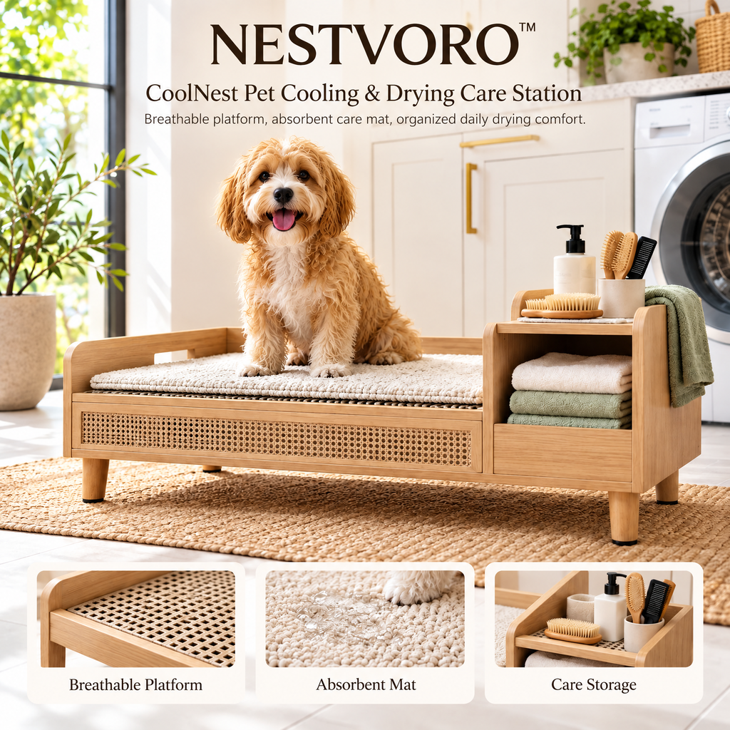 NESTVORO™ CoolNest Pet Cooling & Drying Care Station