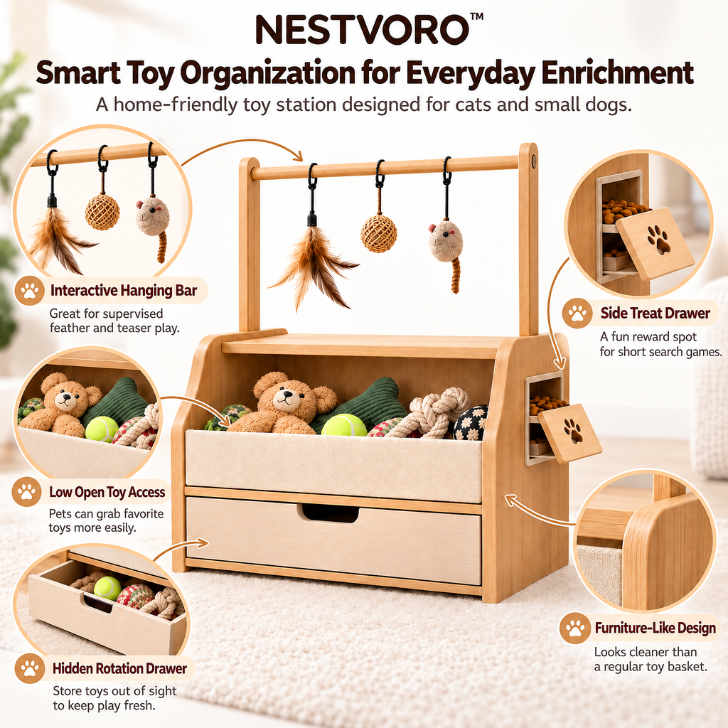 NESTVORO™ PlayNest Pet Toy Rotation & Activity Station
