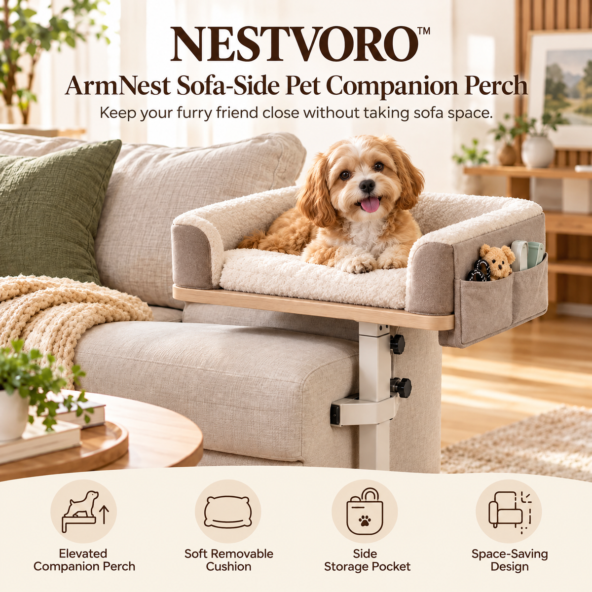 NESTVORO™ BreezeNest Indoor-Outdoor Elevated Pet Lounger