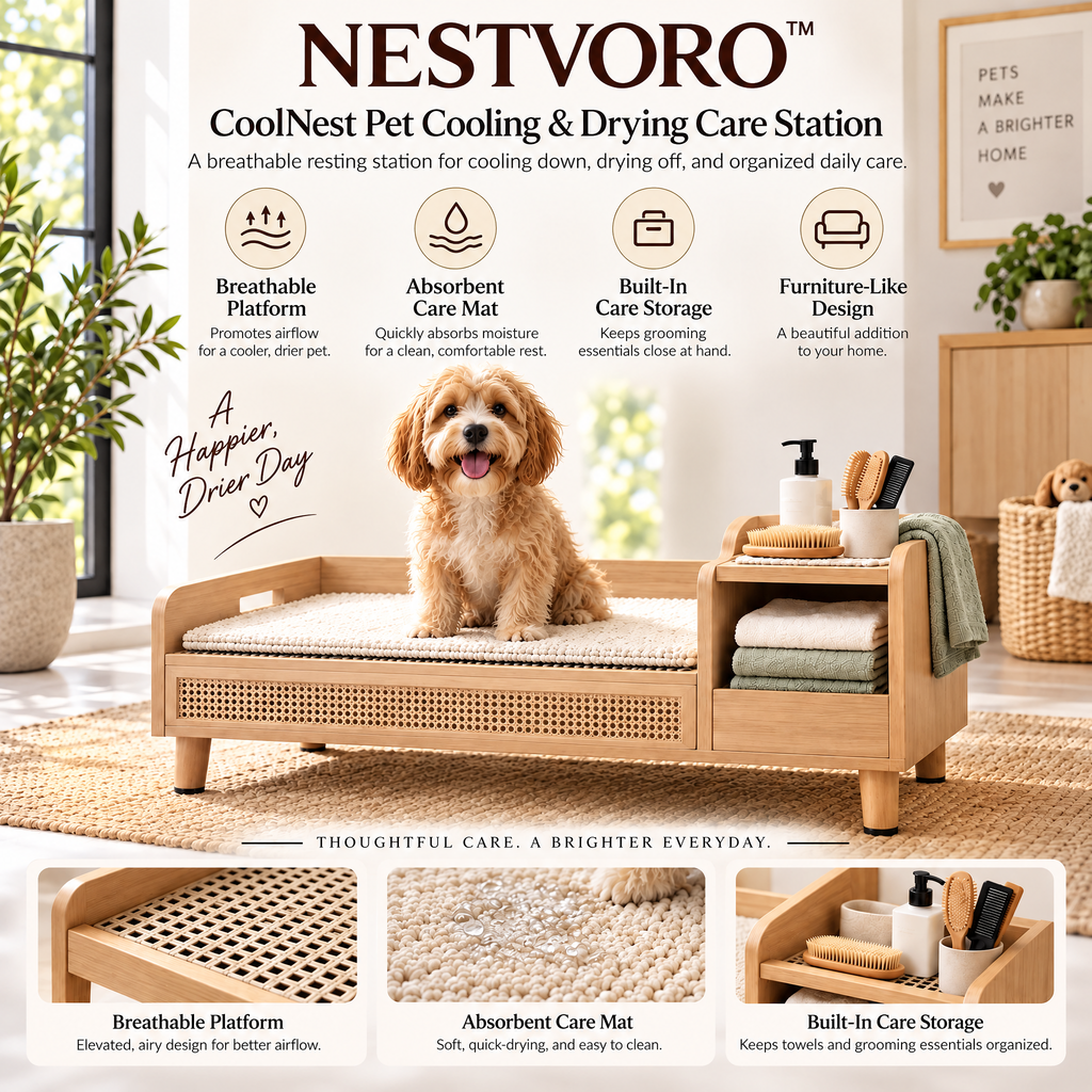 NESTVORO™ CoolNest Pet Cooling & Drying Care Station