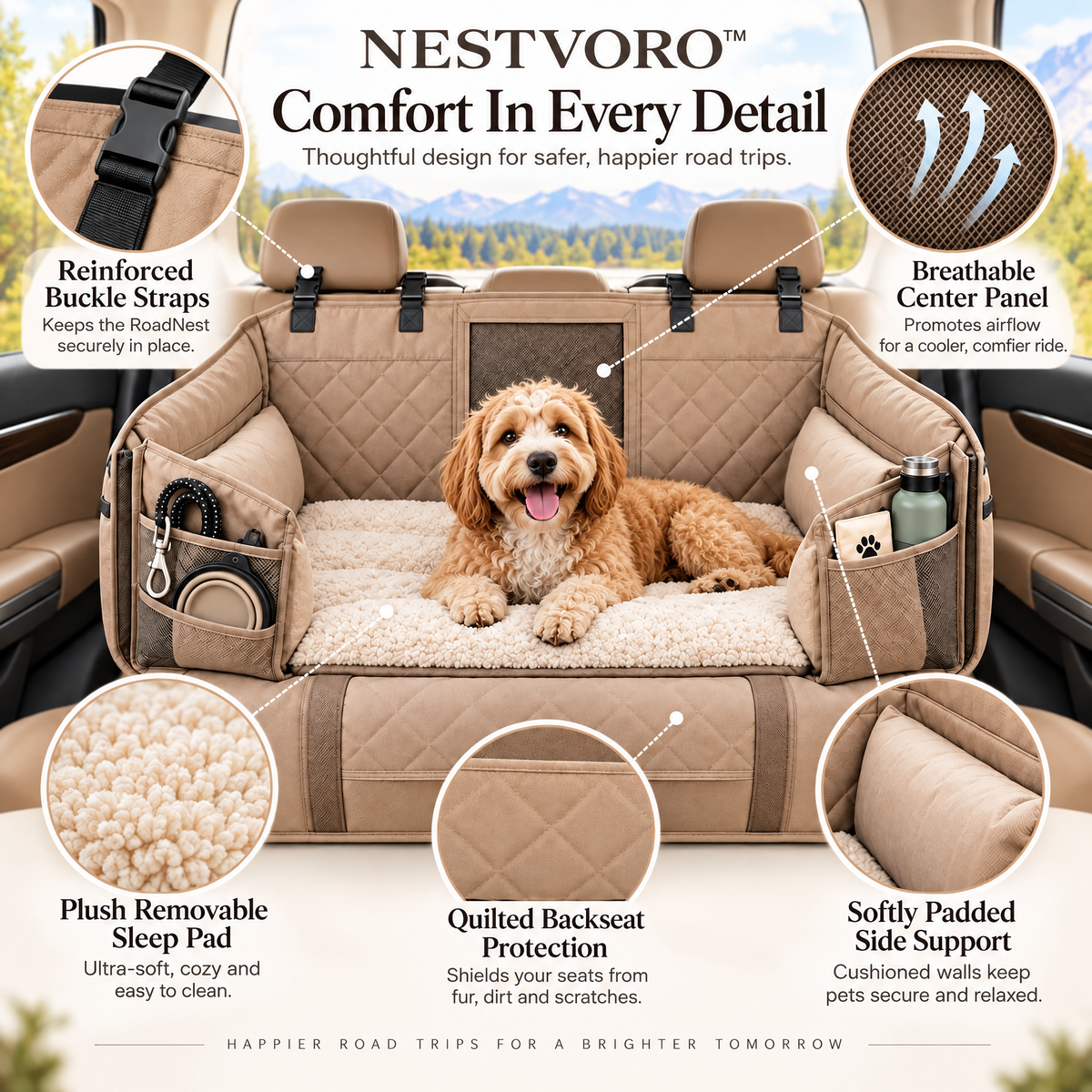 NESTVORO™ RoadNest Backseat Pet Travel Retreat