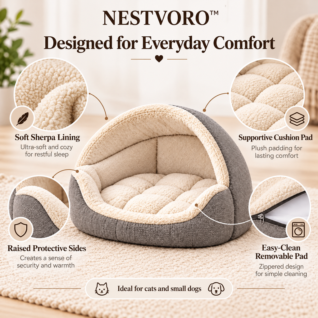 NESTVORO™ CozyCove 3-in-1 Convertible Pet Retreat
