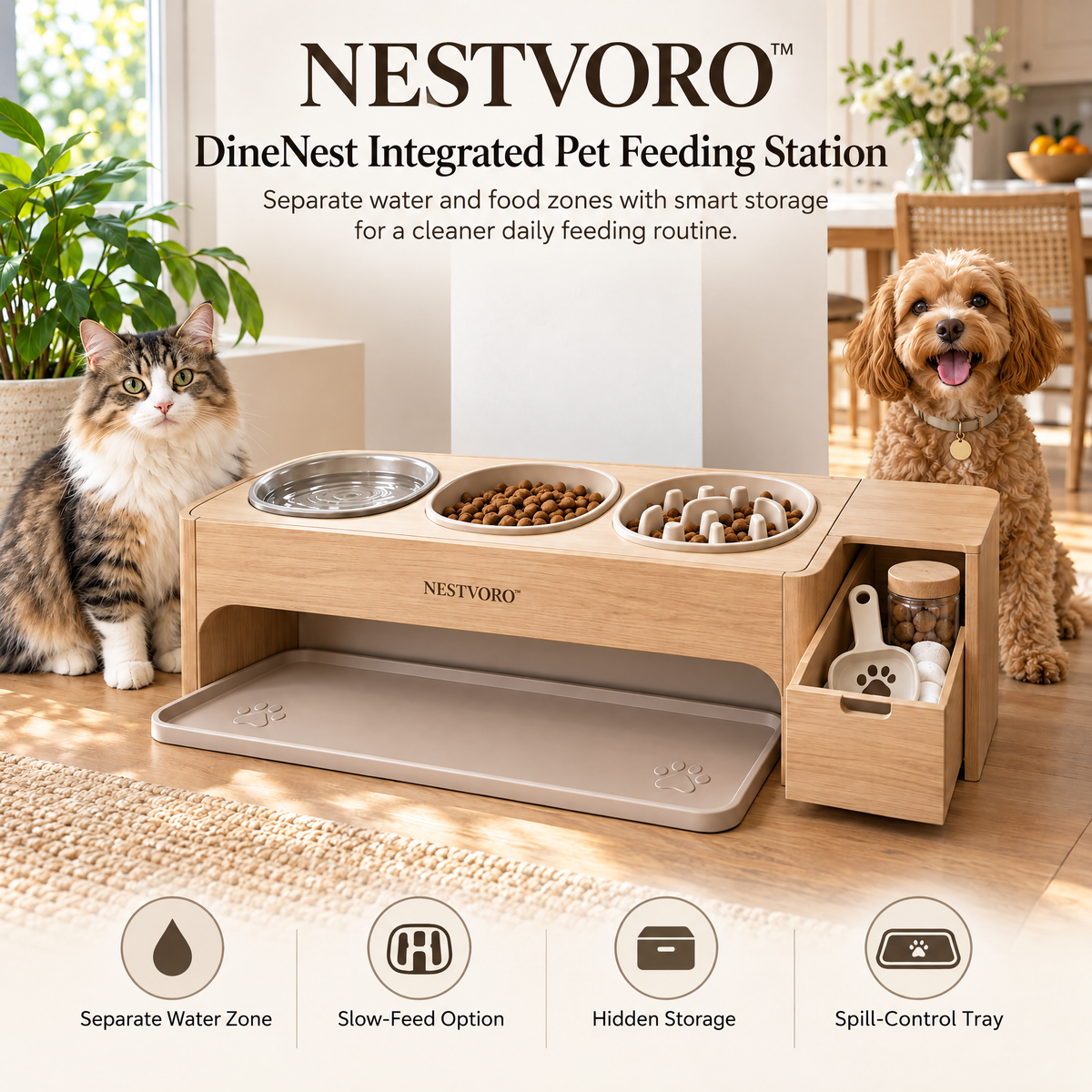 NESTVORO™ DineNest Integrated Pet Feeding Station