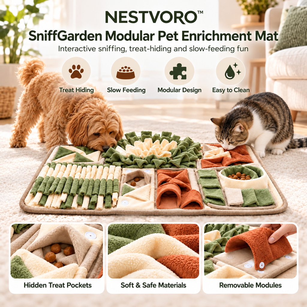 NESTVORO™ SniffGarden Modular Pet Enrichment Mat