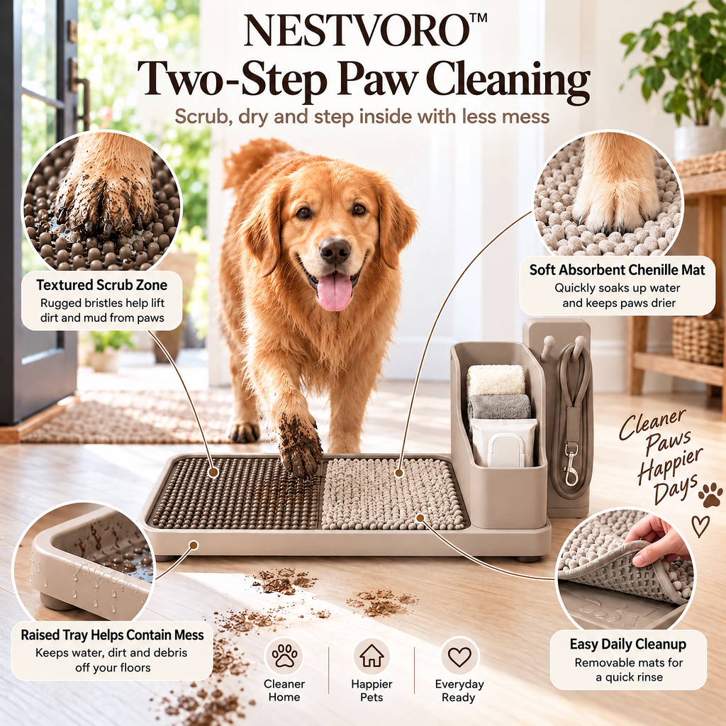 NESTVORO™ PawPort Pet Entryway Cleaning Station