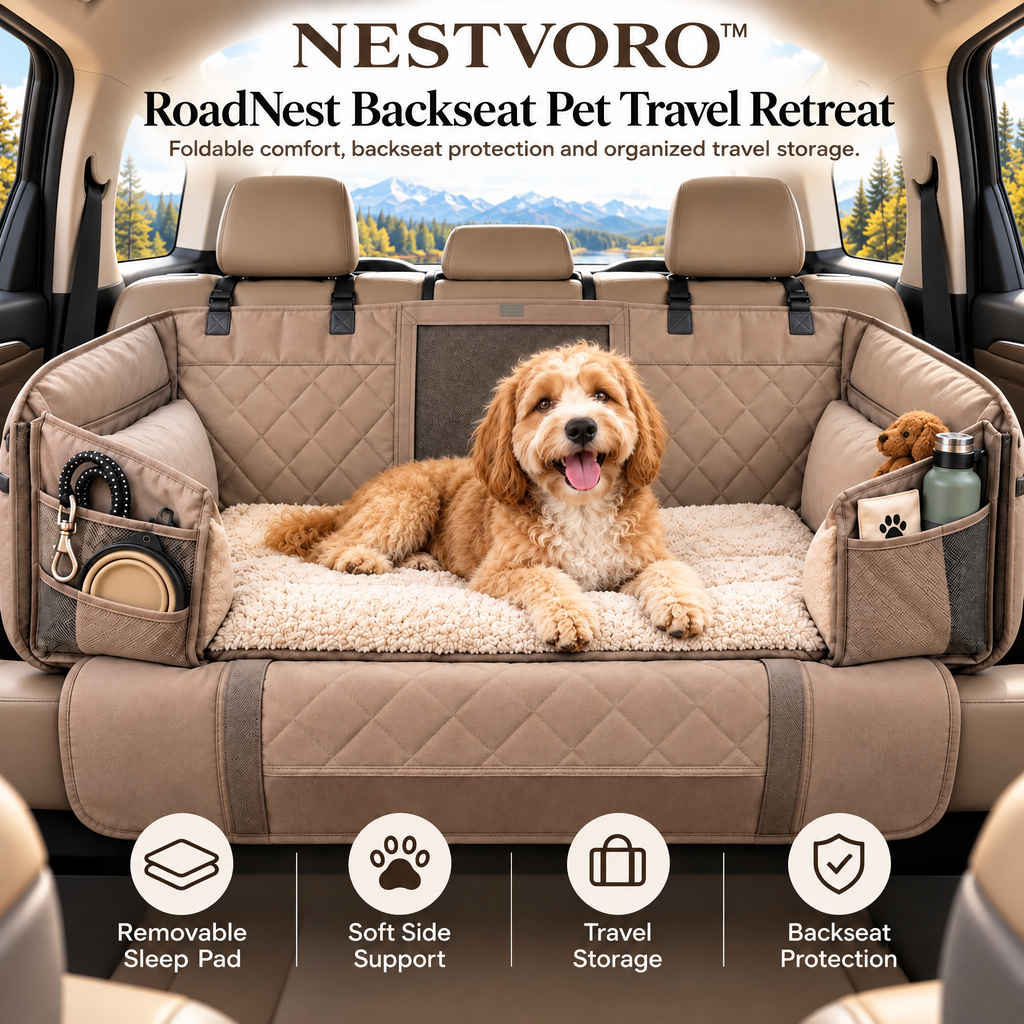 NESTVORO™ RoadNest Backseat Pet Travel Retreat