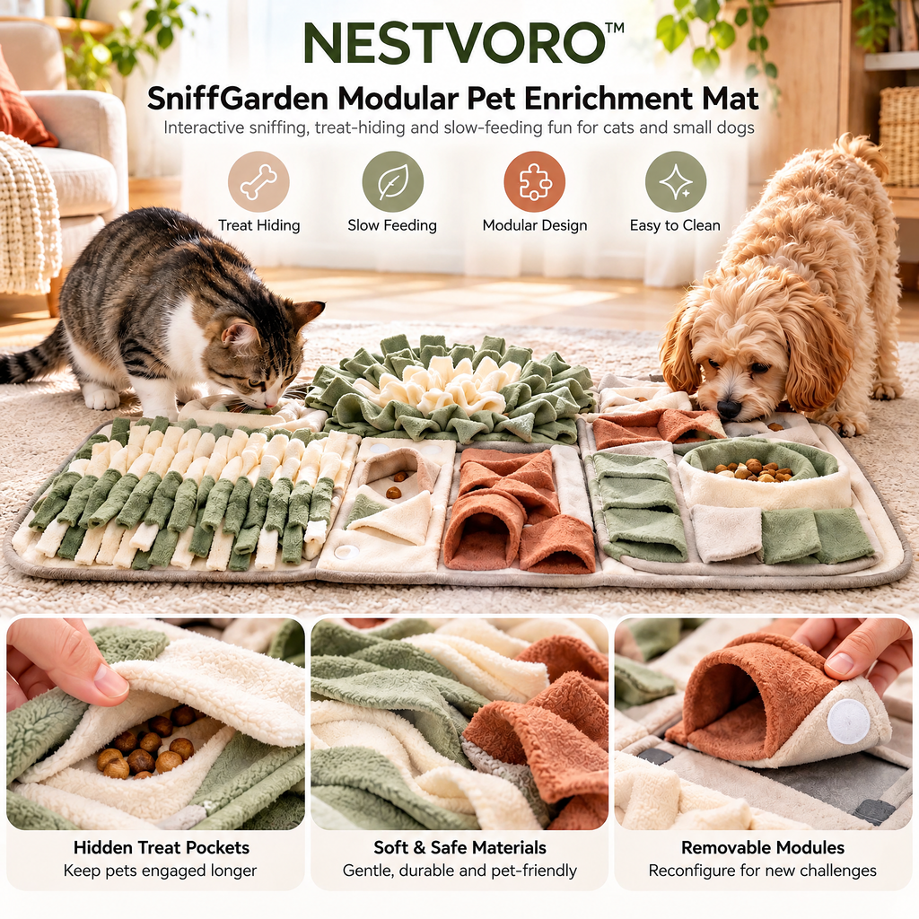 NESTVORO™ SniffGarden Modular Pet Enrichment Mat