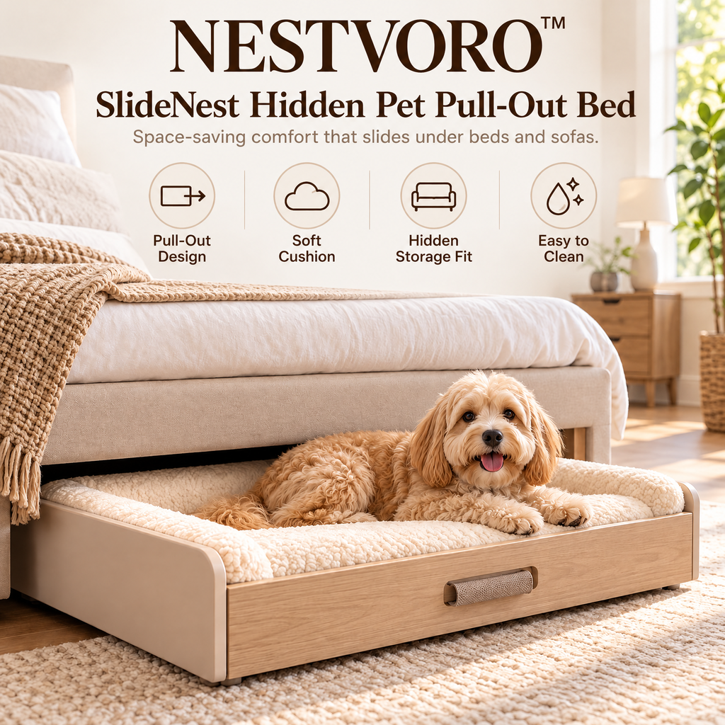 NESTVORO™ SlideNest Hidden Pet Pull-Out Bed