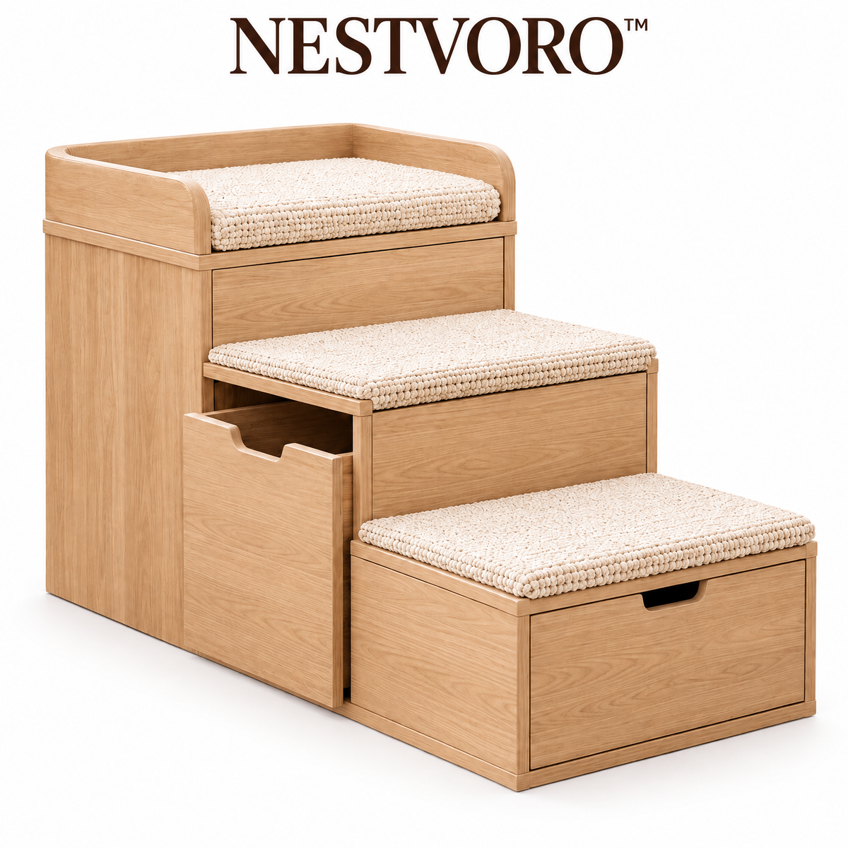 NESTVORO™ StepNest Multi-Function Pet Step Storage Bench