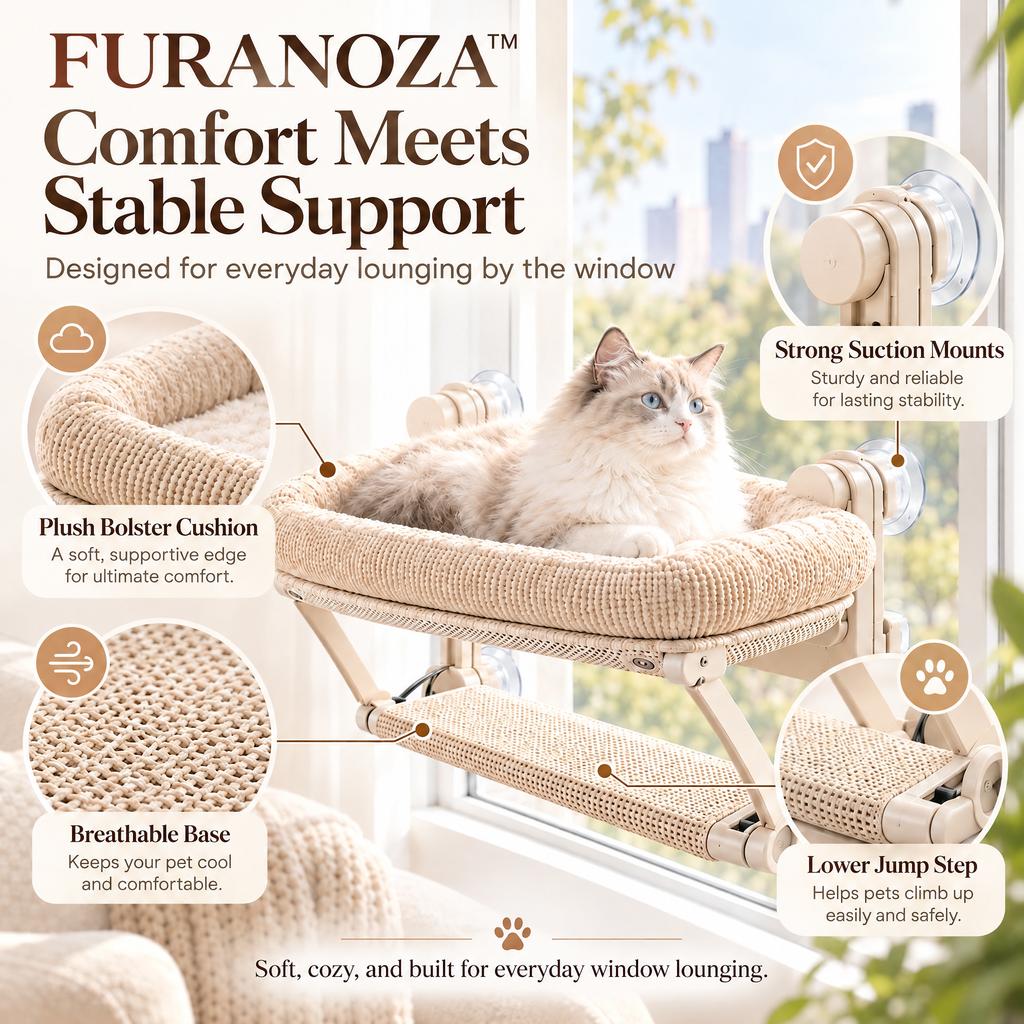 FURANOZA™ WindowNest Elevated Window Pet Lounger