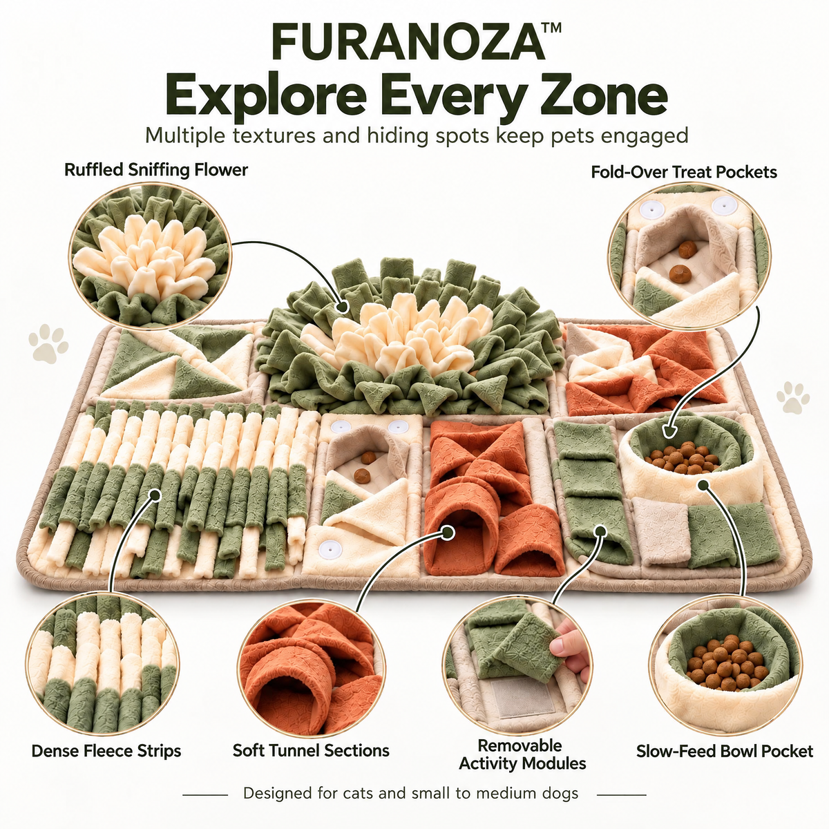FURANOZA™ SniffGarden Modular Pet Enrichment Mat